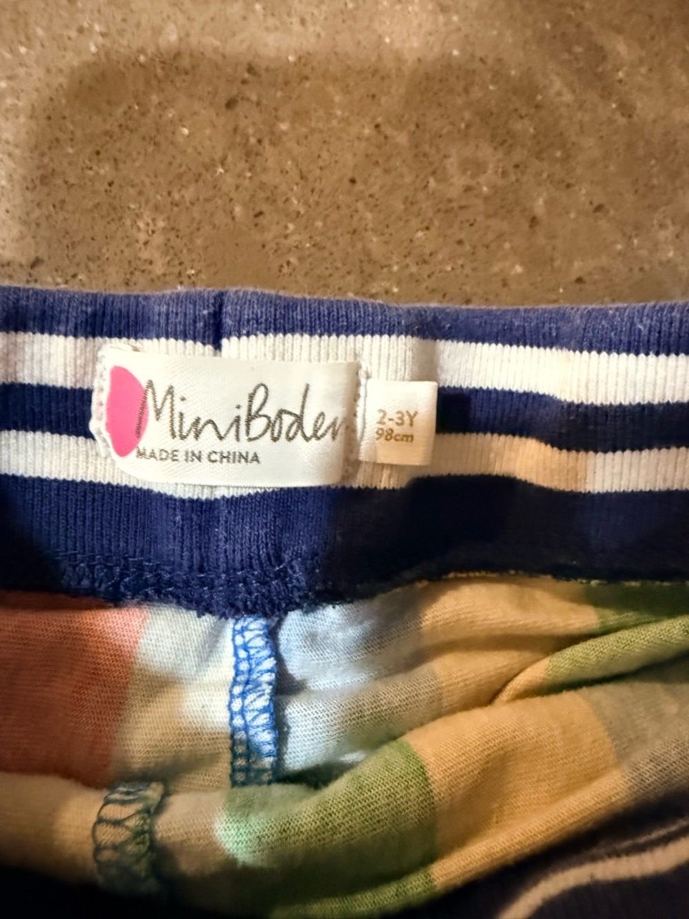 Mini Boden navy blue striped waistband skirt shorts squort - Picture 4 of 5